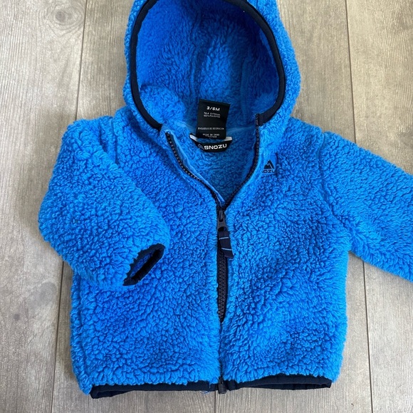 Snozu Blue Sherpa Jacket 100% Polyester Baby boy Size 3/6 Months - Picture 7 of 8